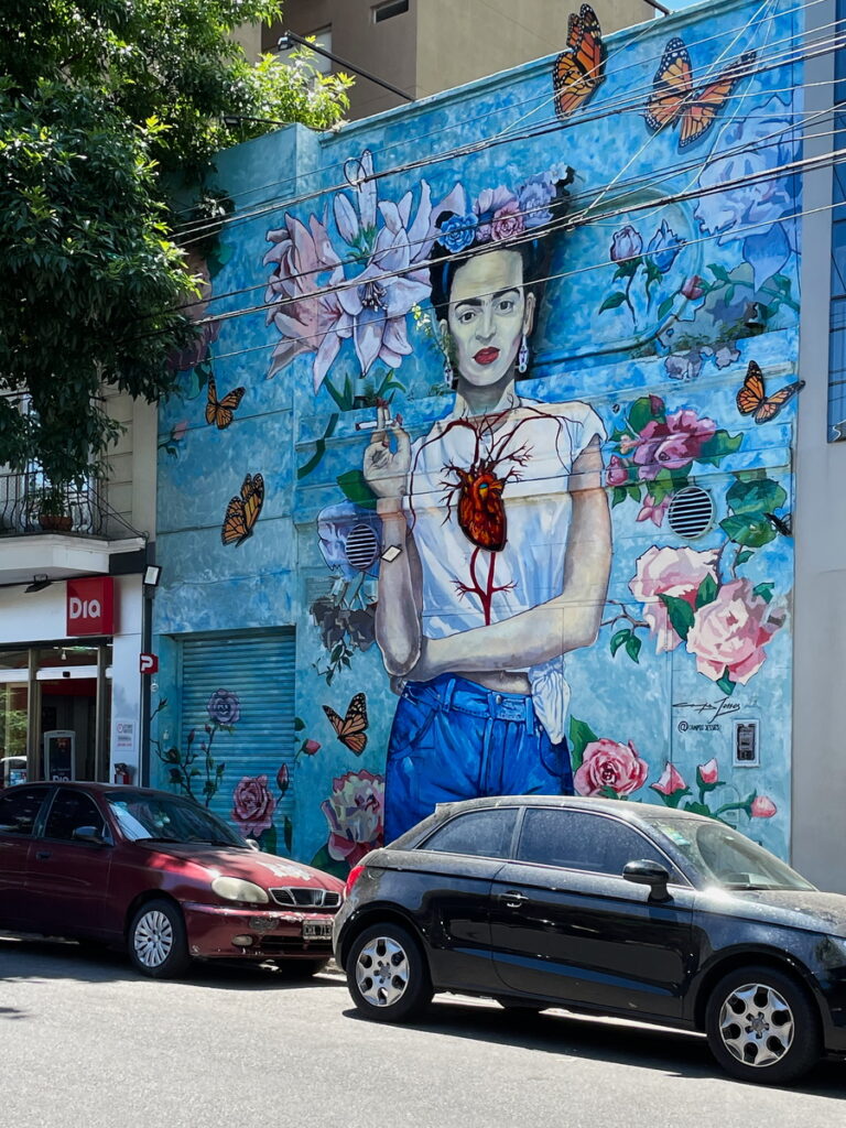 Buenos Aires has amazing murals, including this one of Frida Kahlo