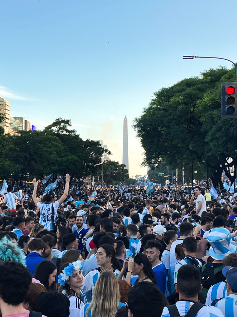 World Cup celebrations overlooking the Obelisco on Avenida 9 de Julio