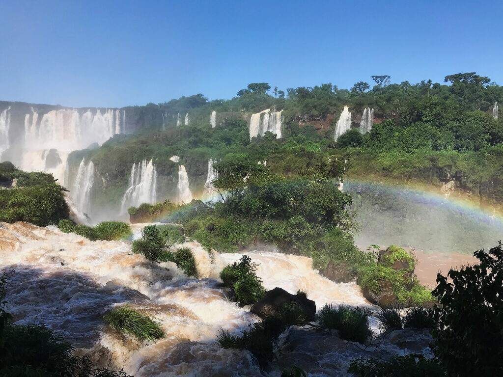 Rushing water of Iguazu Falls