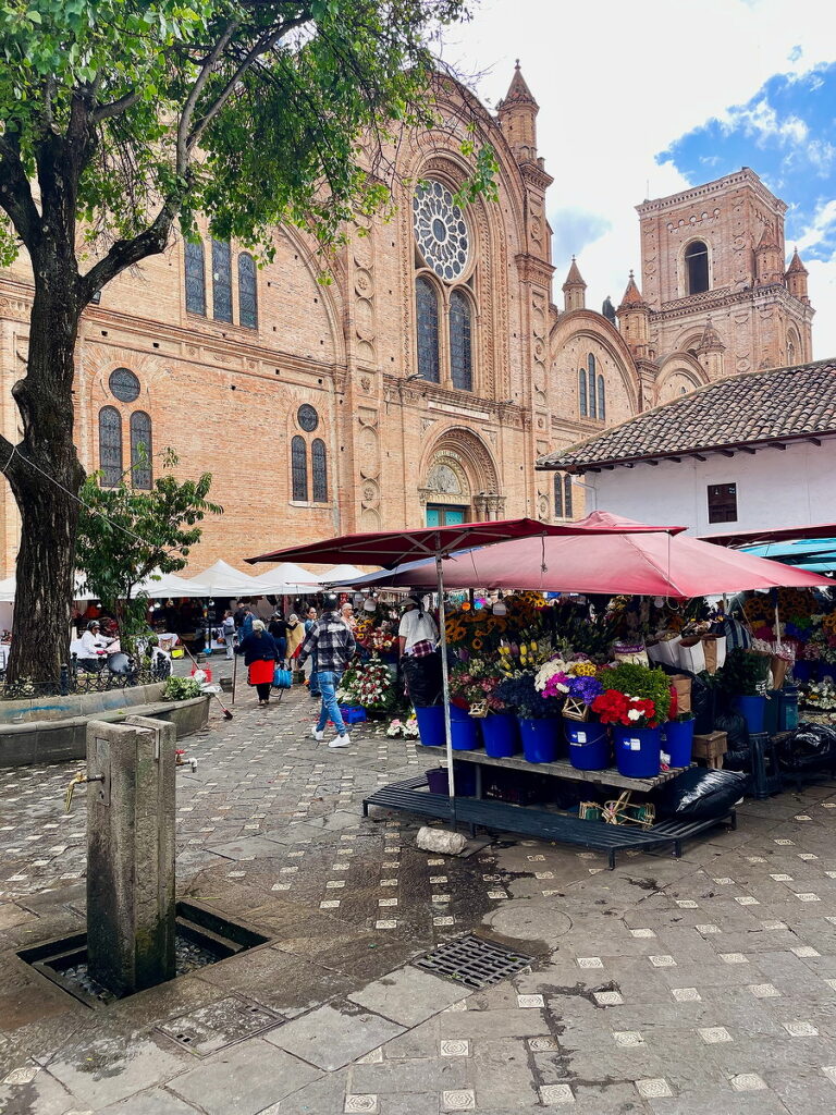 Plaza de las Flores and the New Cathedral in Cuenca